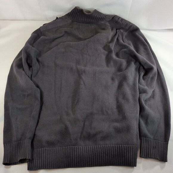 Angelo Litrico Men's L Large Sweater Full Zip Collared Gray 100% Cotton Knit - Picture 14 of 15